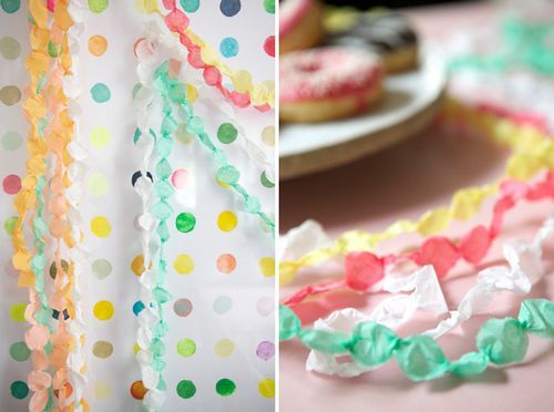 DIY糖果色小圓點皺紋紙裝飾你的家