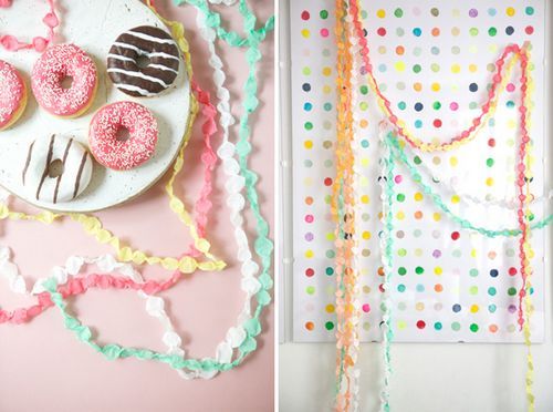 DIY糖果色小圓點皺紋紙裝飾你的家