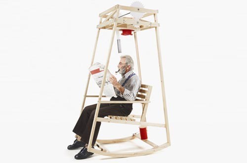 會織帽子的搖椅