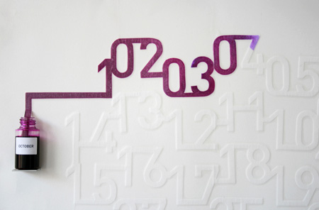 會動的油墨月歷 神奇時間顯示器