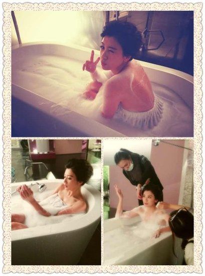 賈靜雯微博曬沐浴照