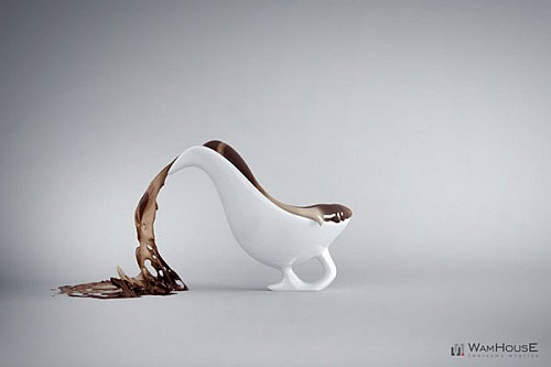 咖啡杯形態單人沙發設計