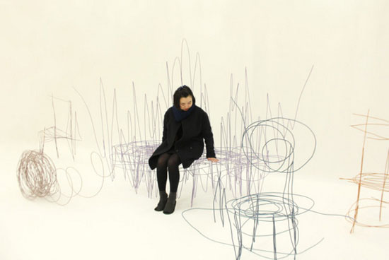 線性家具像設計草圖的實物作品