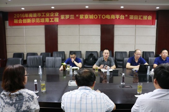 2016年南通市企業融合創新示范培育工程專家組考察紫羅蘭“紫京城OTO電商平臺”